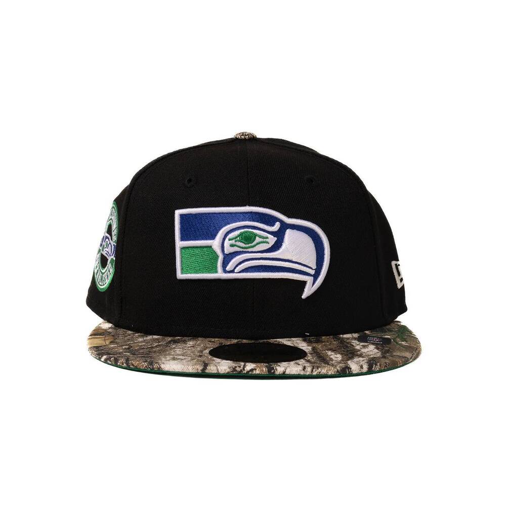 NEW NEW ERA unisex seattle seahawks with real tree camo bill hat in black